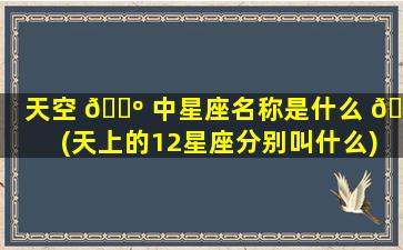 天空 🐺 中星座名称是什么 🐬 (天上的12星座分别叫什么)